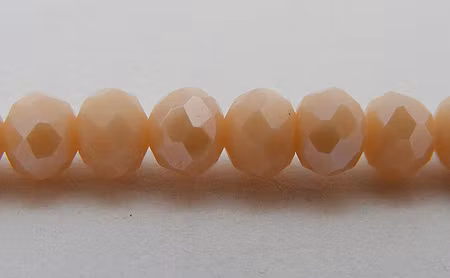 Facetterad abacus, creme, 4x3 mm