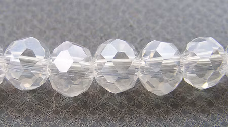 Facetterad abacus, transparent, 6x5 mm