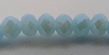 Facetterad abacus, babyblå, 4x3 mm