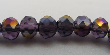 Facetterad abacus, lila, 4x3 mm