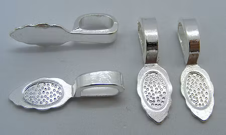 Bail/Fäste att limma, Ljus silver