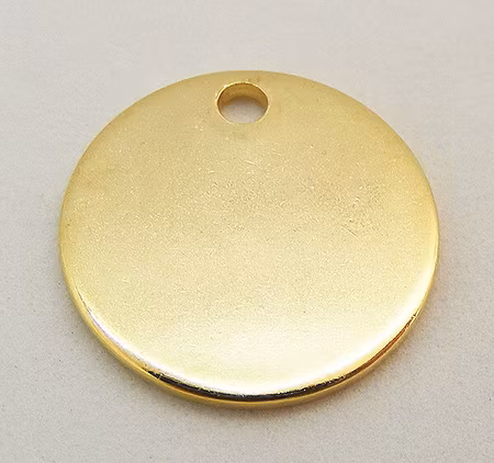 Tag, rund, rostfritt stål, guldfärgad