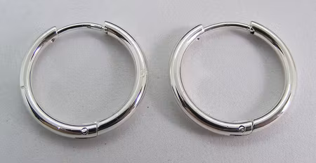 Brisyrringar, rostfritt stål, ljus silver, 18 mm