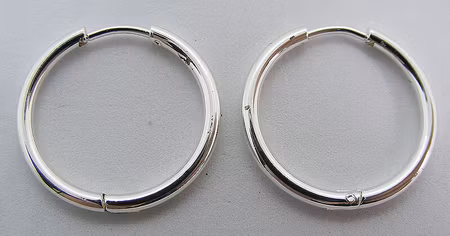 Brisyrringar, rostfritt stål, ljus silver, 22,5 mm