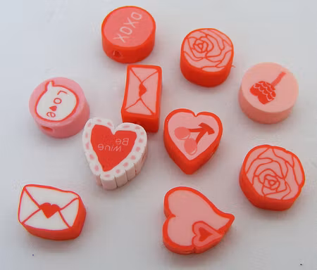 Polymer/clay, handgjorda, kärlekstema, mix