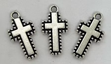 Berlock, kors, antiksilver