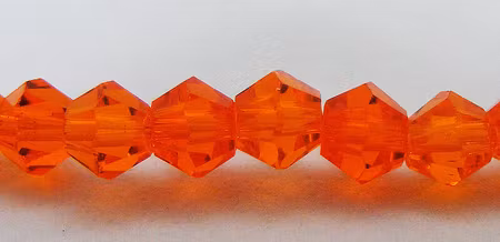 Bicone, orange, 4 mm