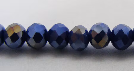 Facetterad abacus, djupt midnattsblå, 4x3 mm