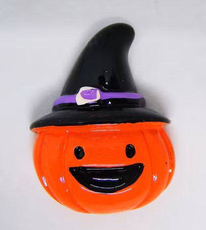 Halloweenpumpa, resin, caboshon