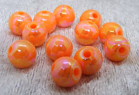 Akrylpärla, orange olja, 10 mm