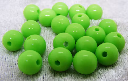Akrylpärla, opak limegrön, 10 mm