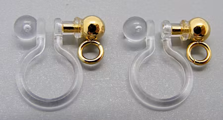Örhängeshållare Clip-on, resin/18K guldpläterat rostfritt stål