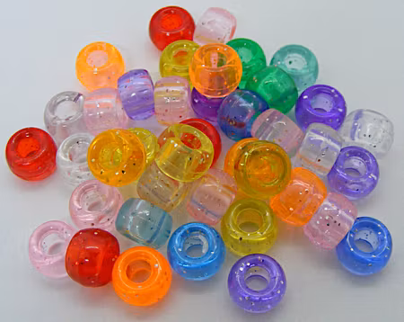 Akrylpärla, transparent färgmix med glitter
