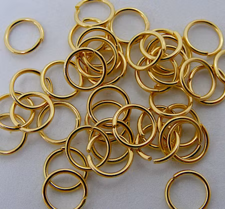 Bindringar, 7x0,8 mm, guldfärgad rostfritt stål