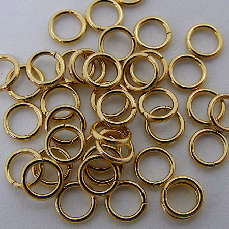 Bindringar, 5x0,8 mm, 18K guldpläterad rostfritt stål