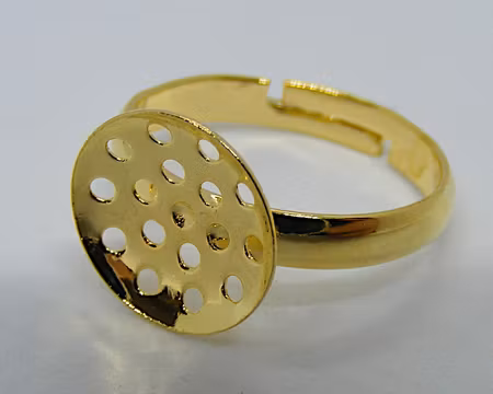 Fingerring, guldfärgad, med sil