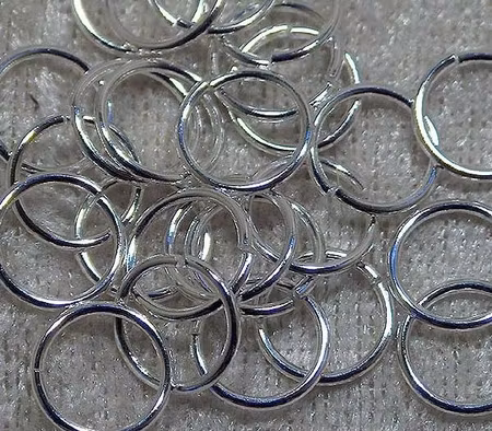 Bindringar, 10 x 1 mm, silverfärgad