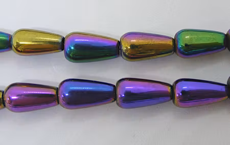Hematitdroppe, multi, 12x6 mm
