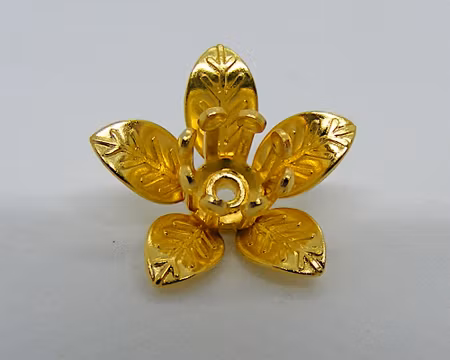 Pärlhatt/Blomma, guld, 5-uddig