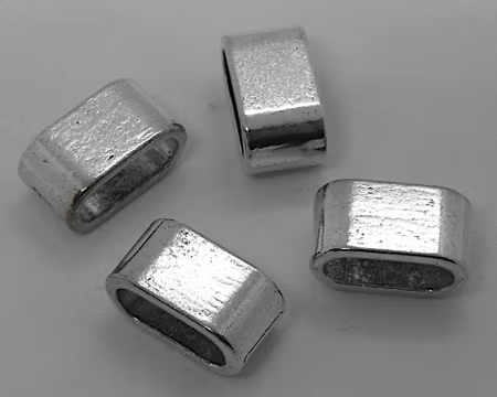 Connector/slider, rektangulärt hål, antiksilver