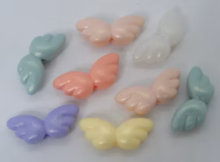 Akrylpärla, vinge, opak pastellmix