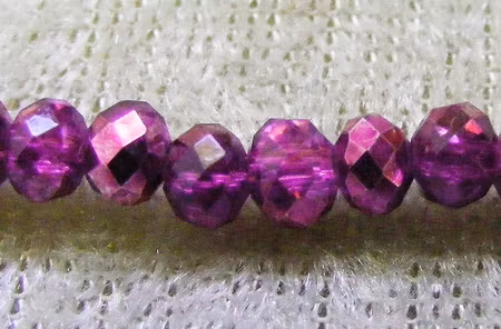 Facetterad abacus, mörk fuchsia, ca 4x3 mm