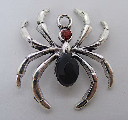 Spindelhänge m strass, antiksilver