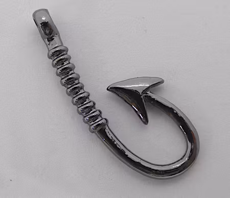 Berlock/hänge, fiskekrok, svart