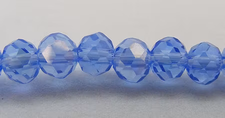 Facetterad abacus, ljusblå, 4x3 mm