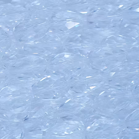 Facetterad glasdroppe, transparent, 15x10 mm