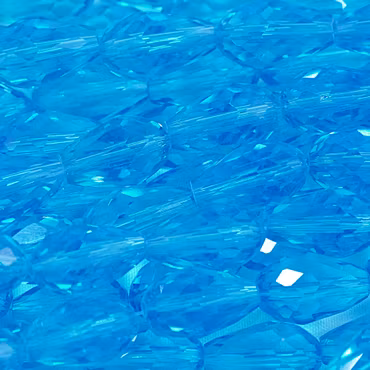 Facetterad glasdroppe, turkos, 15x10 mm