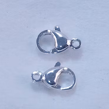Karbinlås, rostfritt stål/925 Sterling silver, 12 mm