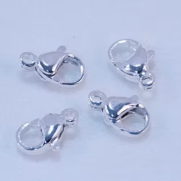 Karbinlås, rostfritt stål/925 Sterling silver, 12 mm