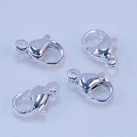 Karbinlås, rostfritt stål/925 Sterling silver, 12 mm