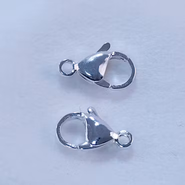 Karbinlås, rostfritt stål/925 Sterling Silver, 10 mm