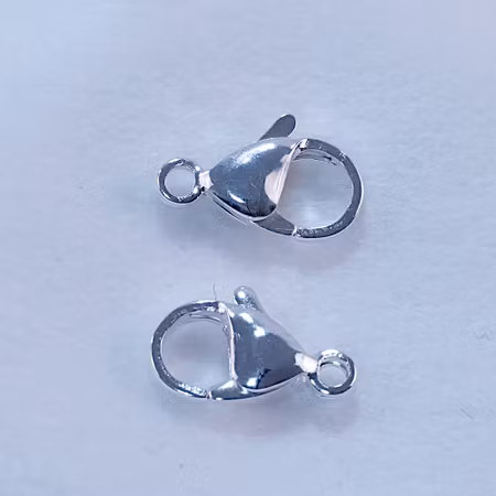 Karbinlås, rostfritt stål/925 Sterling Silver, 10 mm