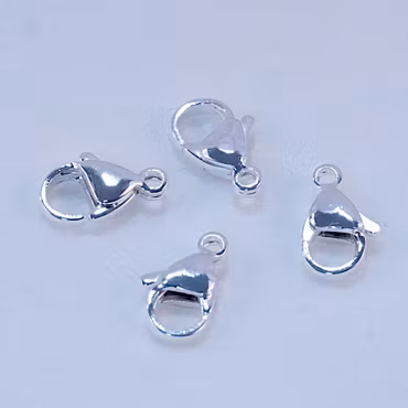Karbinlås, rostfritt stål/925 Sterling Silver, 10 mm
