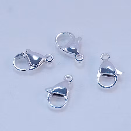 Karbinlås, rostfritt stål/925 Sterling Silver, 10 mm