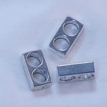 Connector/Slider med 2 stora hål, antiksilver