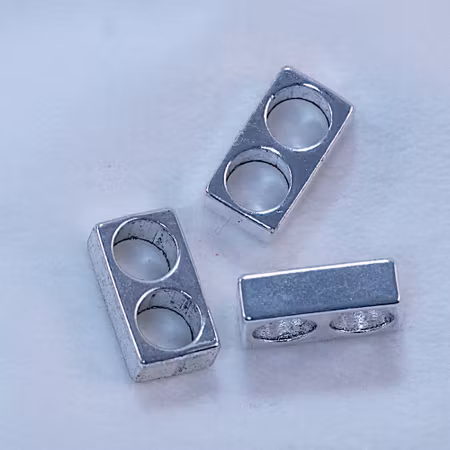 Connector/Slider med 2 stora hål, antiksilver