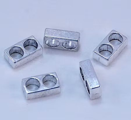 Connector/Slider med 2 stora hål, antiksilver