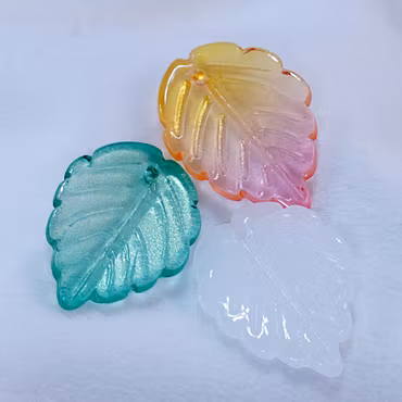 Glaslöv, färgmix, 24x17 mm