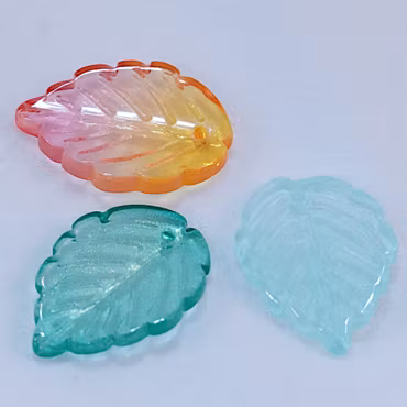 Glaslöv, färgmix, 24x17 mm