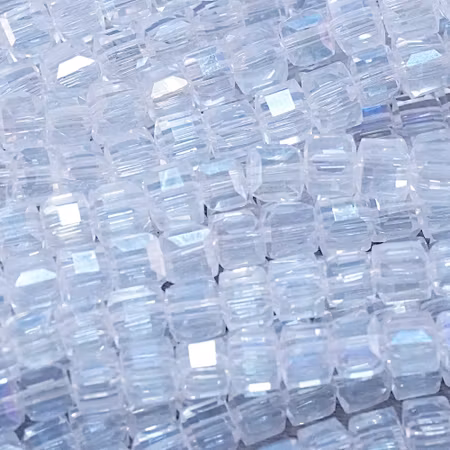 Glaskub, transparent AB, 4-5 x 4-5 x 4-5 mm