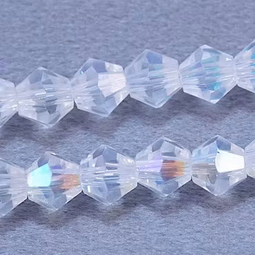 Bicone, Transparent AB, 6 mm
