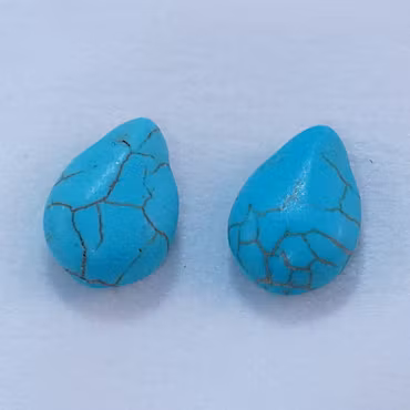 Droppe av turkos, 14 x 10 x 5,8 mm