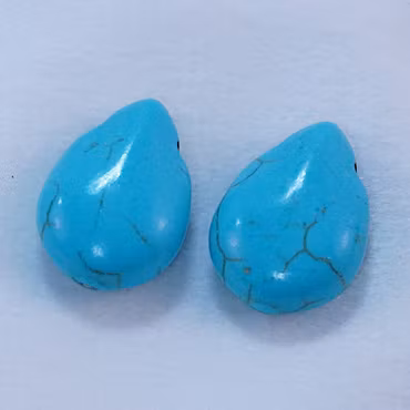 Droppe av turkos, 16,5 x 12,2 x 6,7 mm