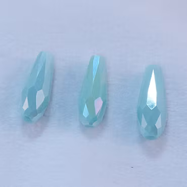 Facetterad droppe, elektropläterad, aqua