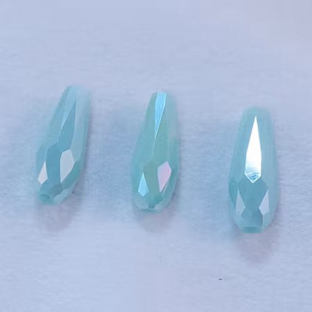 Facetterad droppe, elektropläterad, aqua