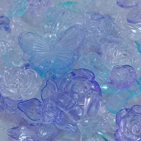 Akrylmix, lila/transparent/ljusblått